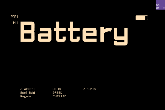 Hu Battery Font for Modern Design