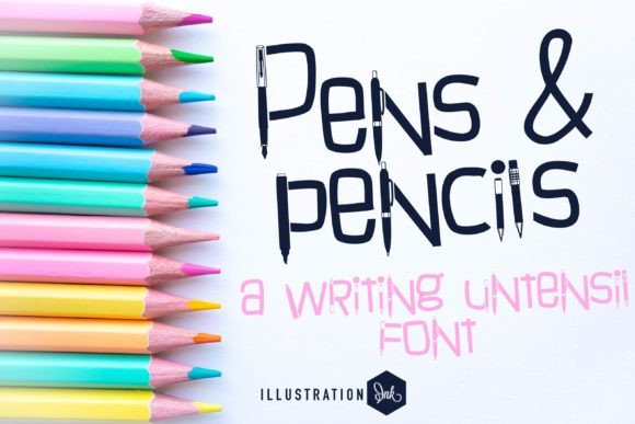 Pens and Pencils Font for Creative Projects