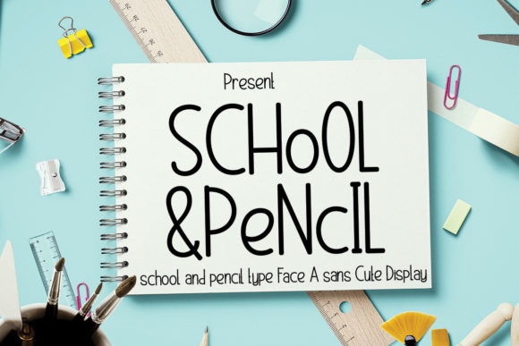 School and Pencil Font